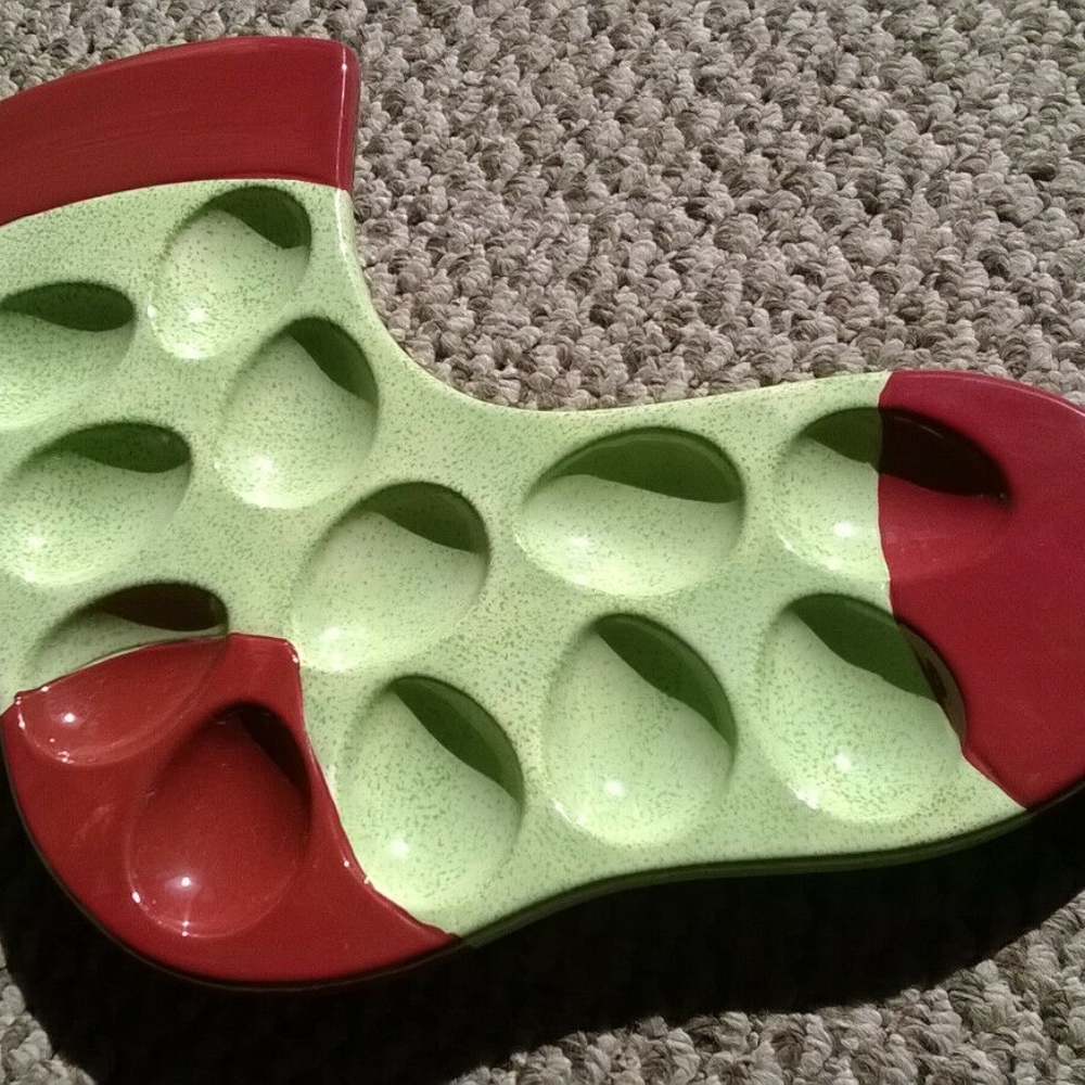 CORSICA Holiday Stocking Shaped Deviled Egg Tray